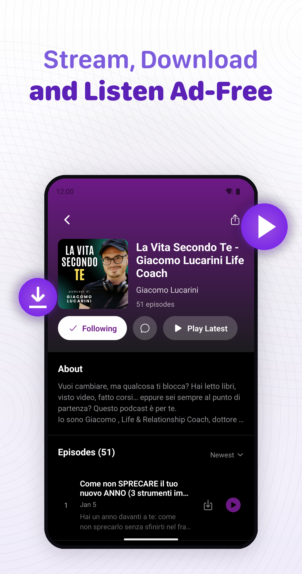 Stream, download, and listen