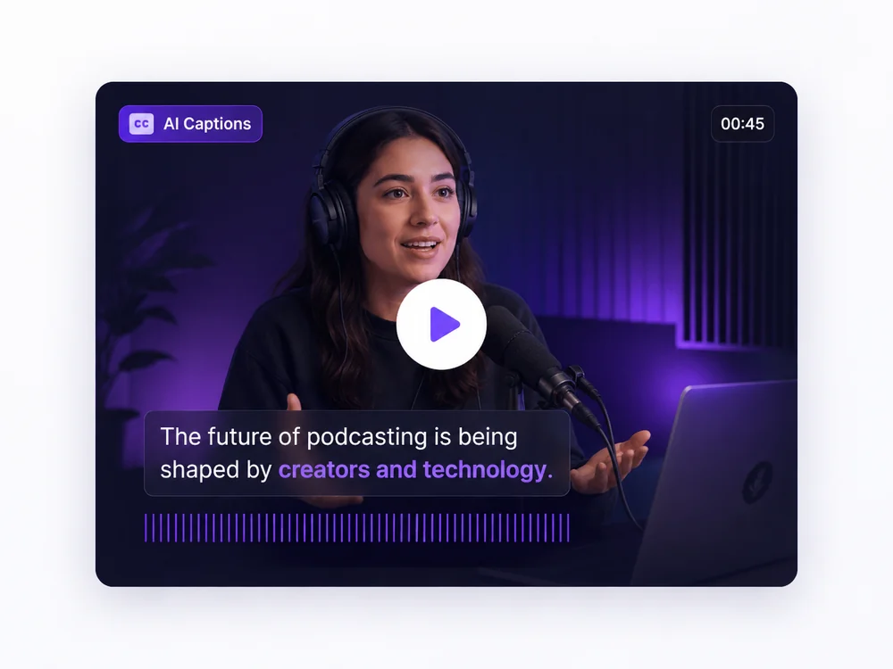 AI-generated animated captions synced to your audio