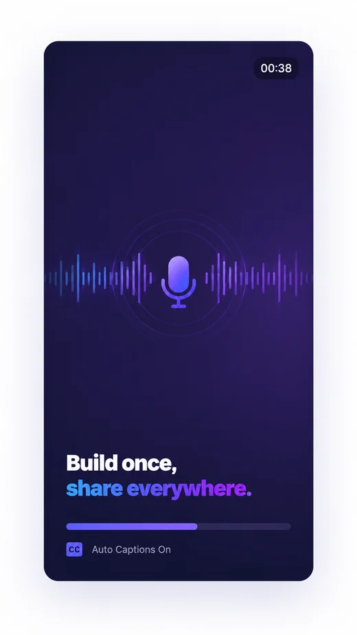 Vertical social clip: build once, share everywhere